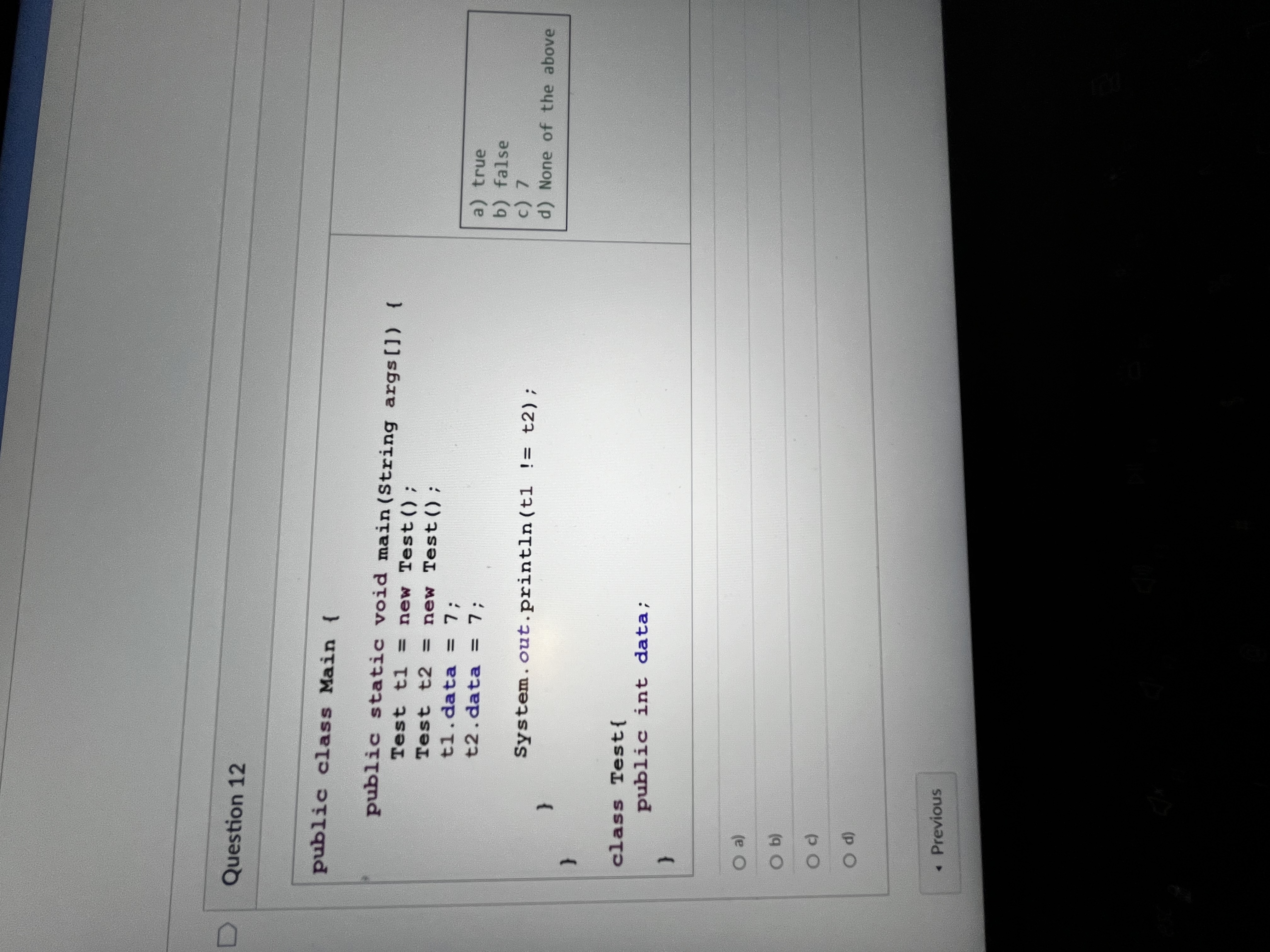 Question 1 2 public class Main { public static