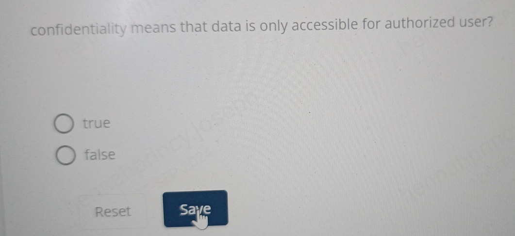 confidentiality means that data is only