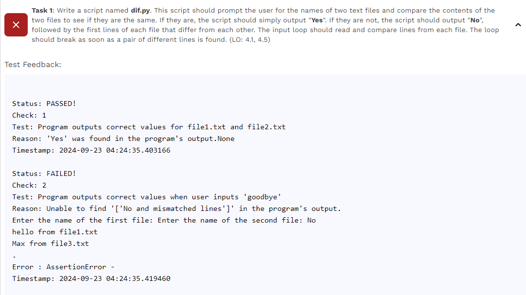 Task 1 : Write a script named dif.py . This