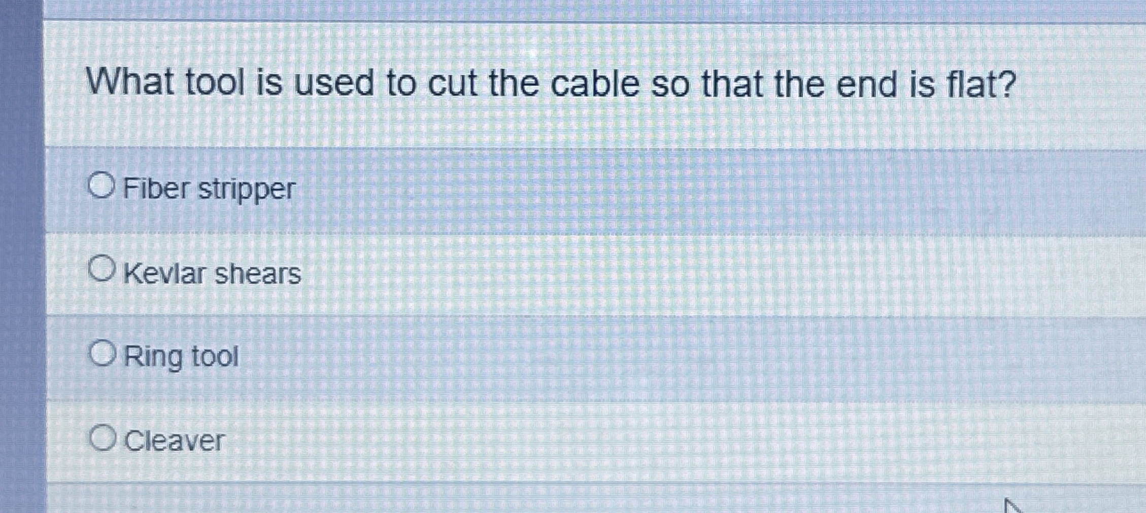 What tool is used to cut the cable so that the