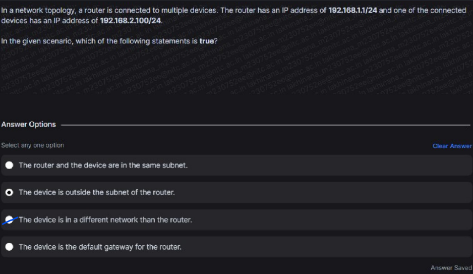In a network topology, a router is connected to
