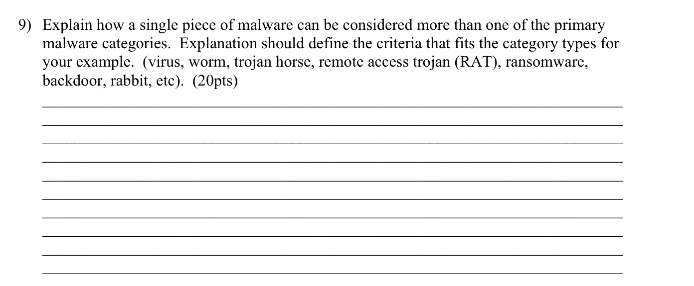 Explain how a single piece of malware can be