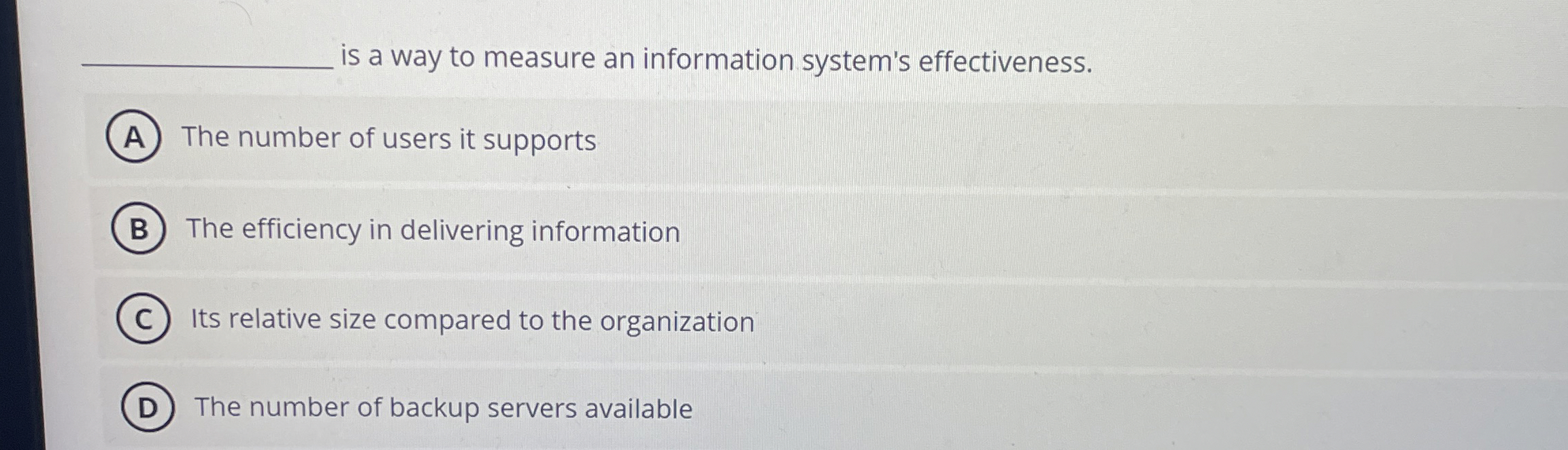 q , is a way to measure an information system's