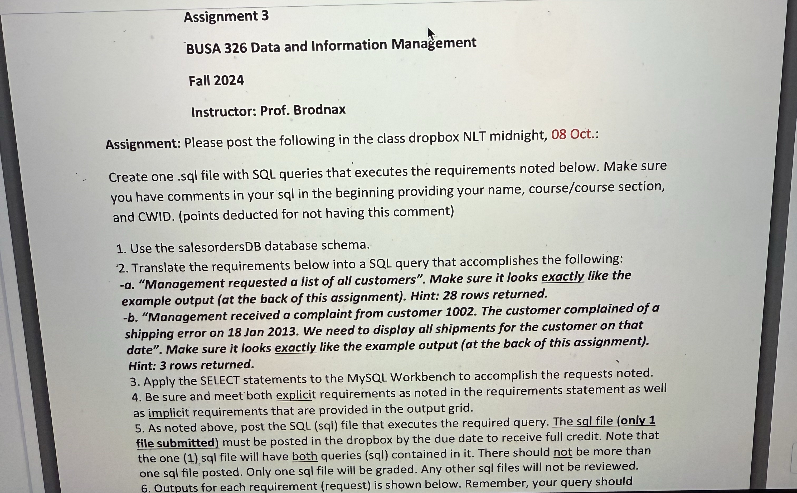 Assignment 3 BUSA 3 2 6 Data and Information