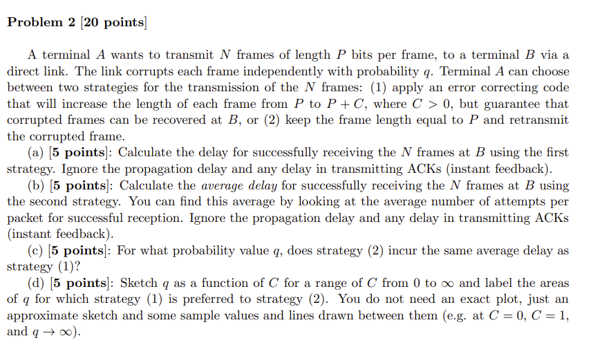 Problem 2 [ 2 0 points ] A terminal \ ( A \ )
