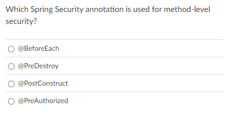 Which Spring Security annotation is used for