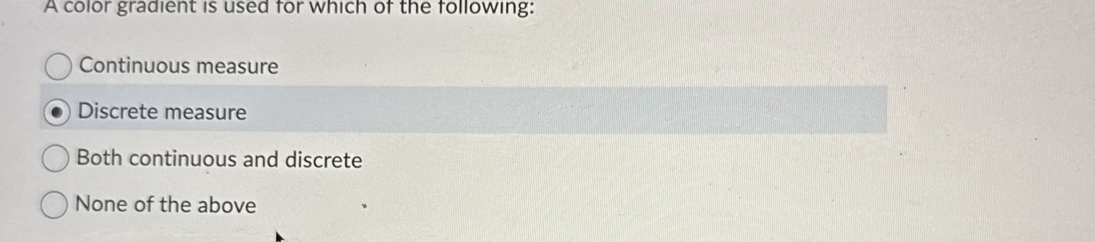 A color gradient is used for which of the