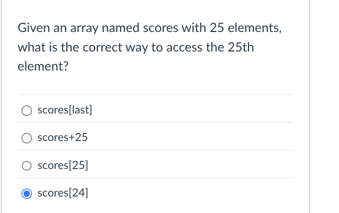 Given an array named scores with 2 5 elements,