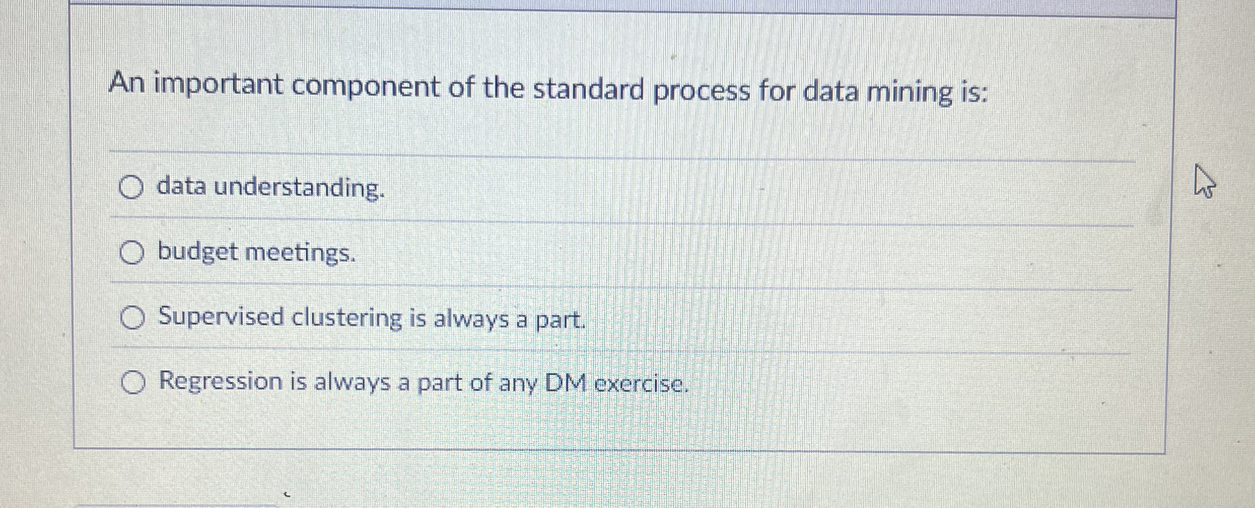 An important component of the standard process