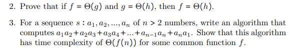 Prove that if f = ( g ) and g = ( h ) , then f =