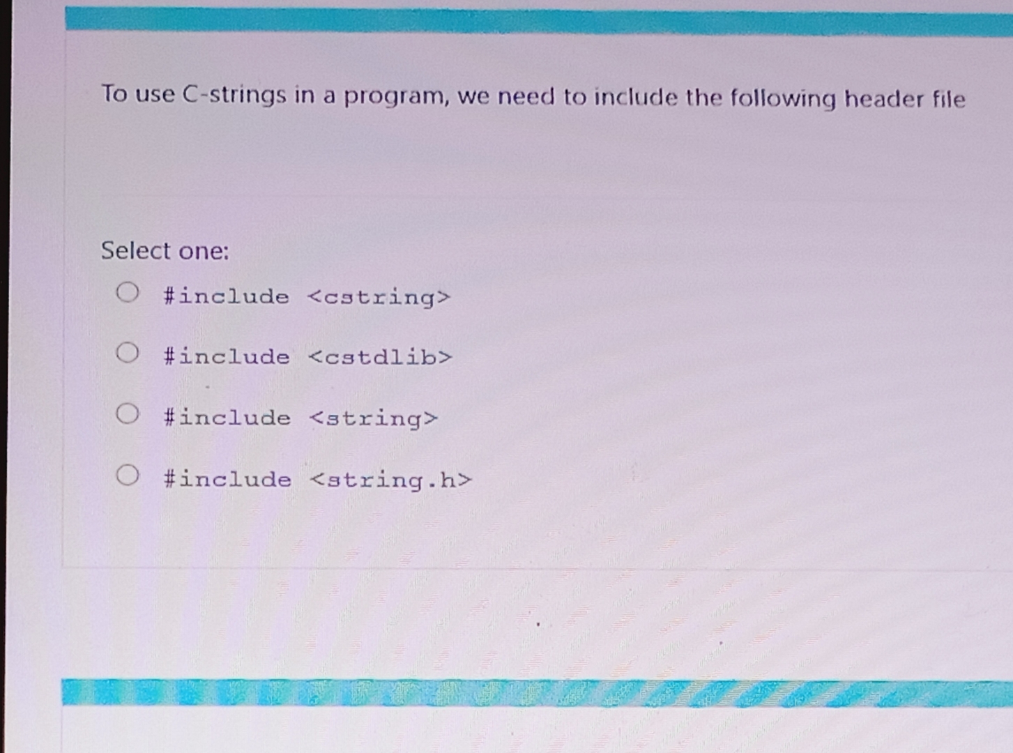 To use C - strings in a program, we need to