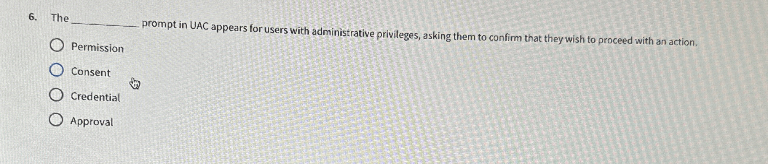 The prompt in UAC appears for users with