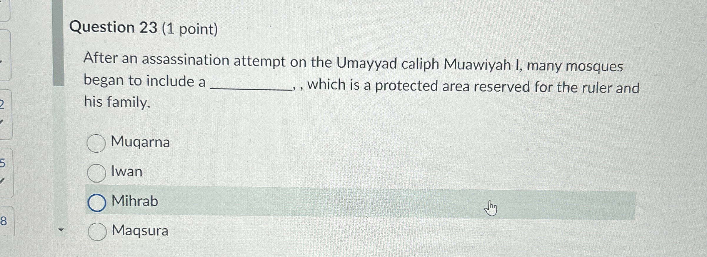 Question 2 3 ( 1 point ) After an assassination