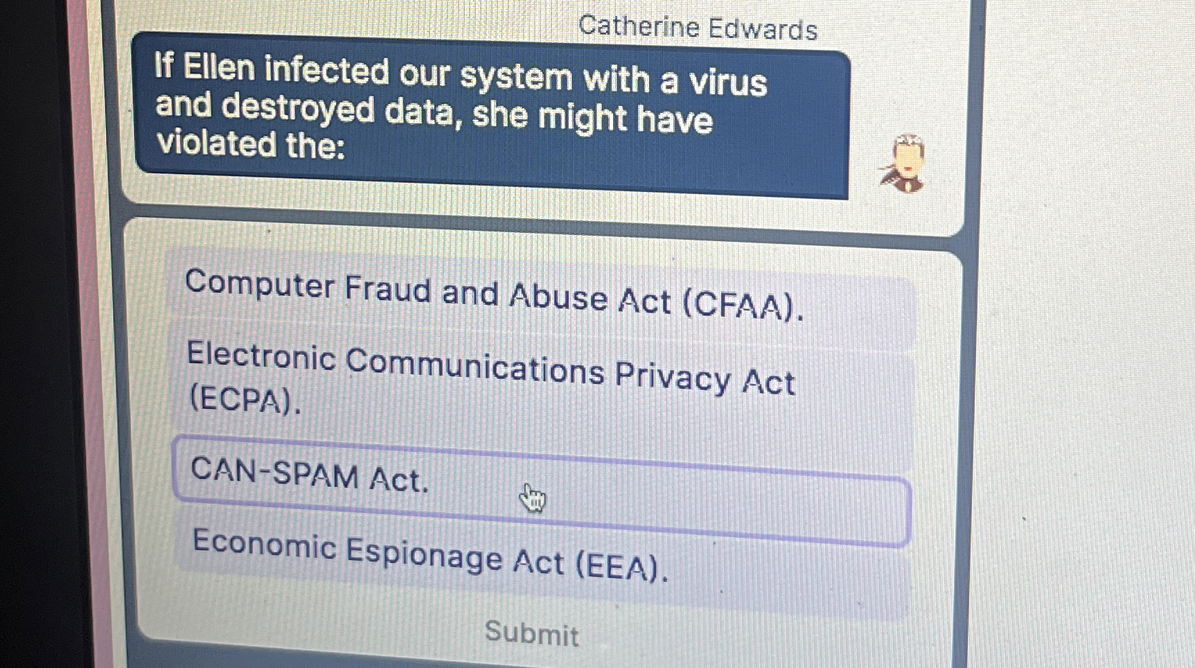 Catherine Edwards If Ellen infected our system