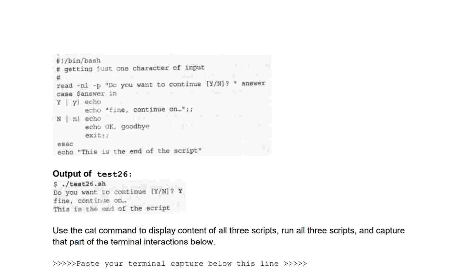 ` ` ` # ! / bin / bash # getting iust one
