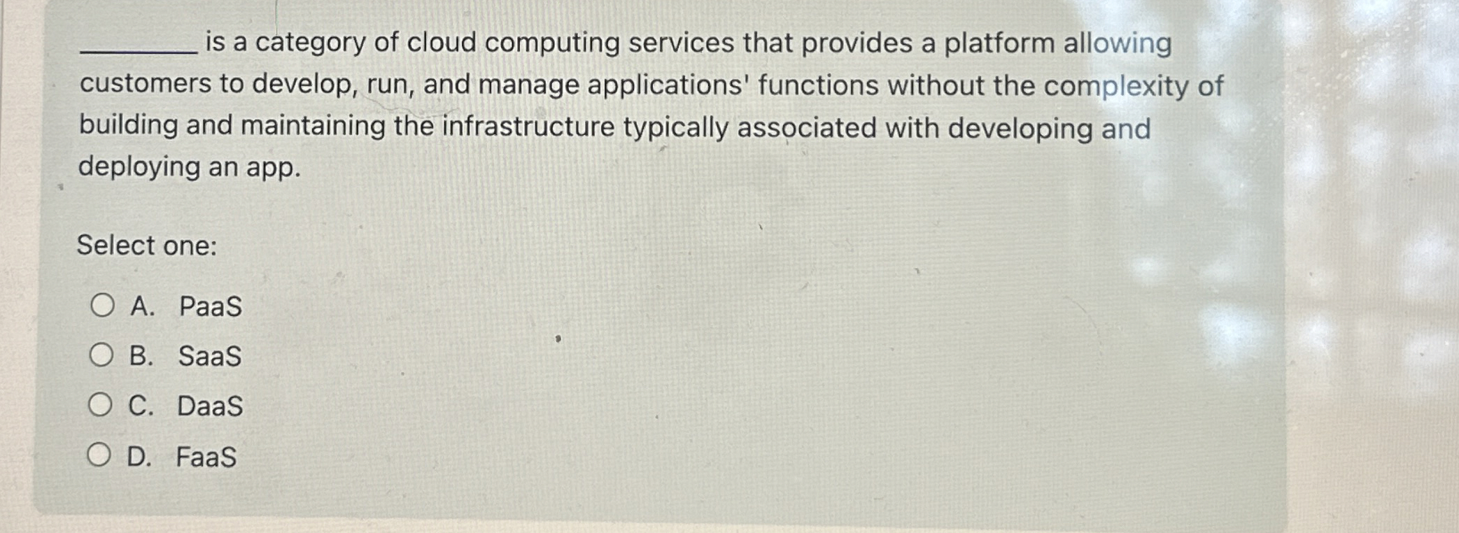 is a category of cloud computing services that