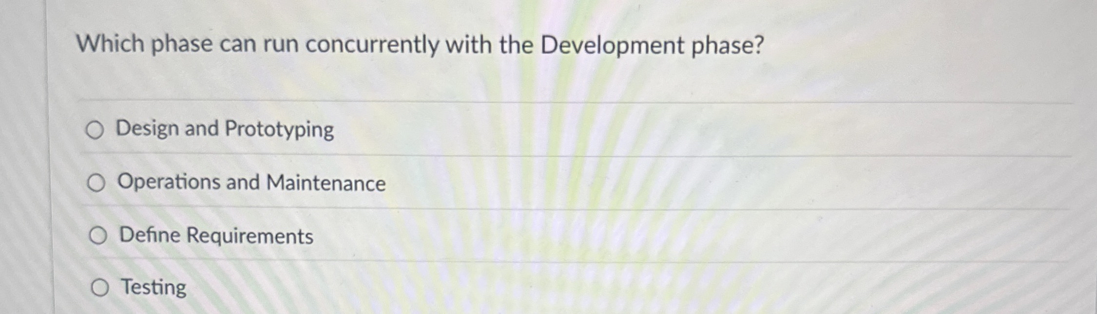 Which phase can run concurrently with the