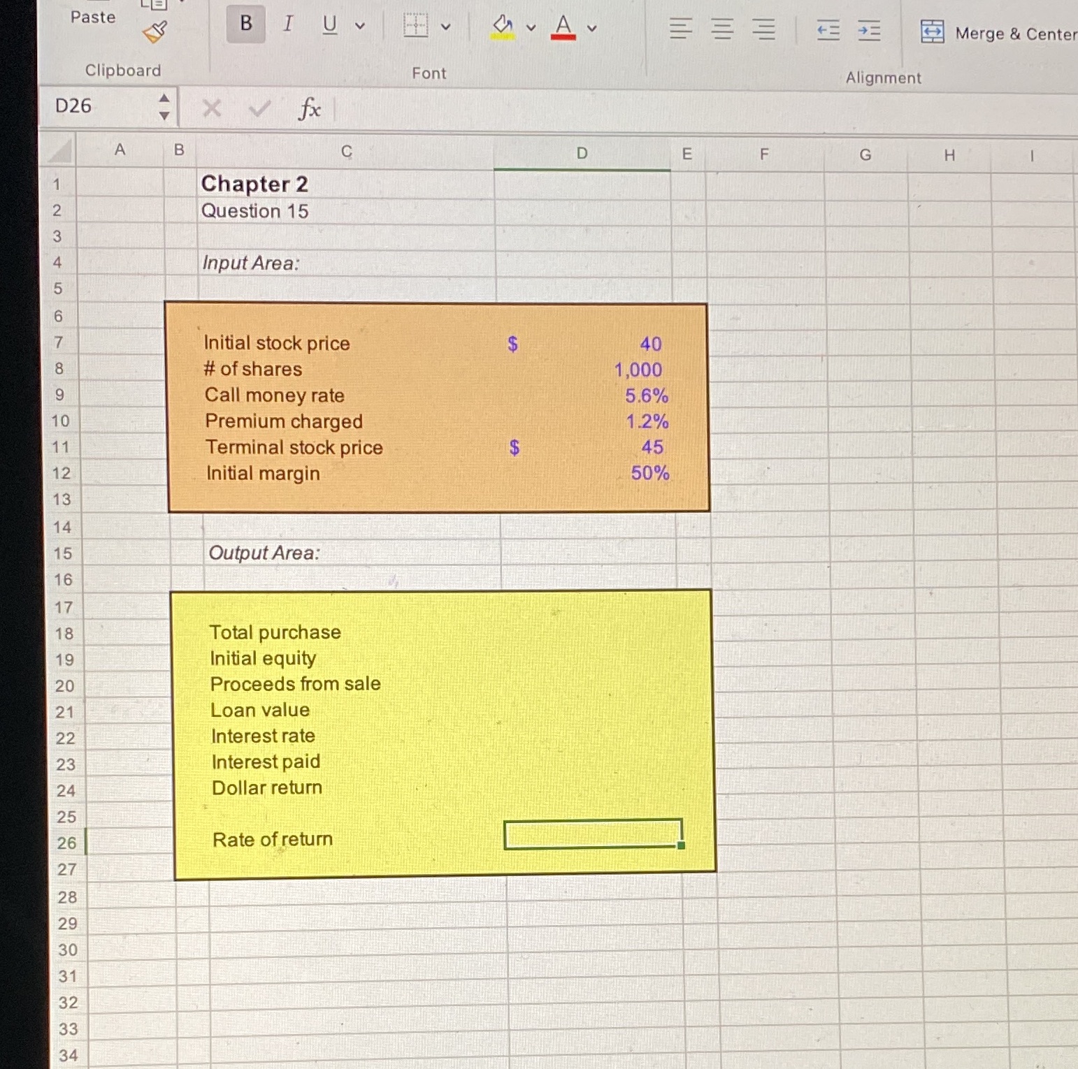 Paste B I UV E Merge & Center Clipboard Font