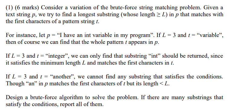 ( 1 ) ( 6 marks ) Consider a variation of the