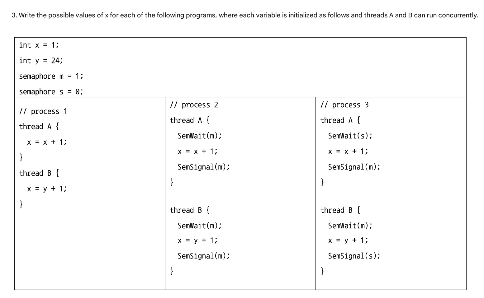 3 . Write the possible values of \ ( x \ ) for