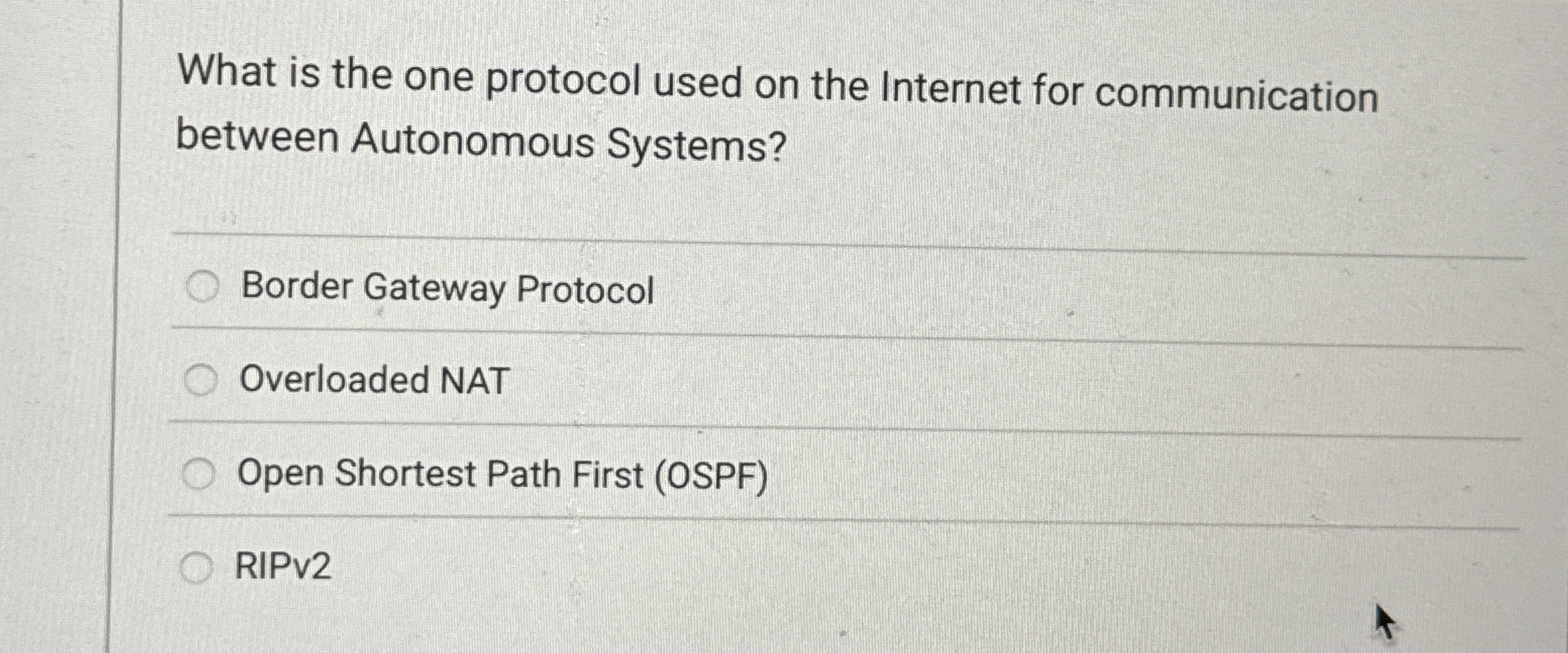 What is the one protocol used on the Internet for