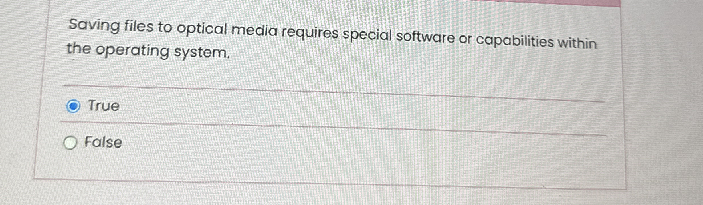 Saving files to optical media requires special