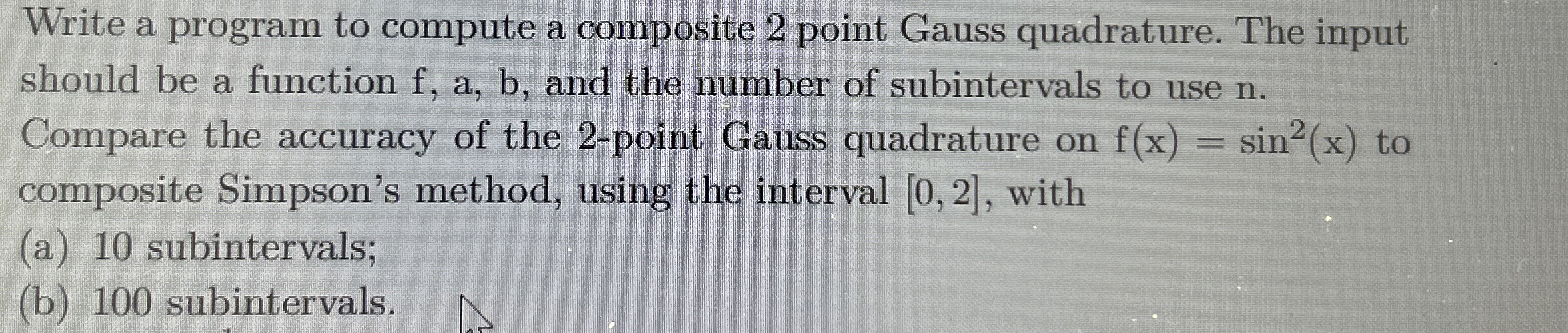 Write a program to compute a composite 2 point