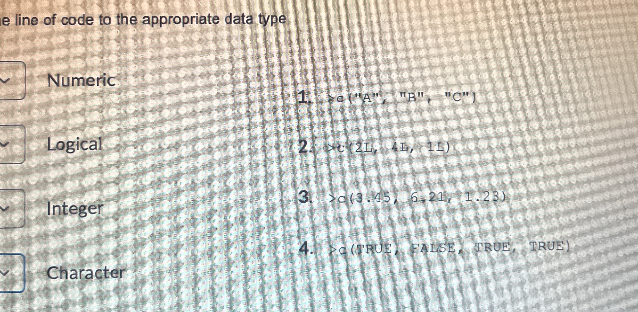 e line of code to the appropriate data type
