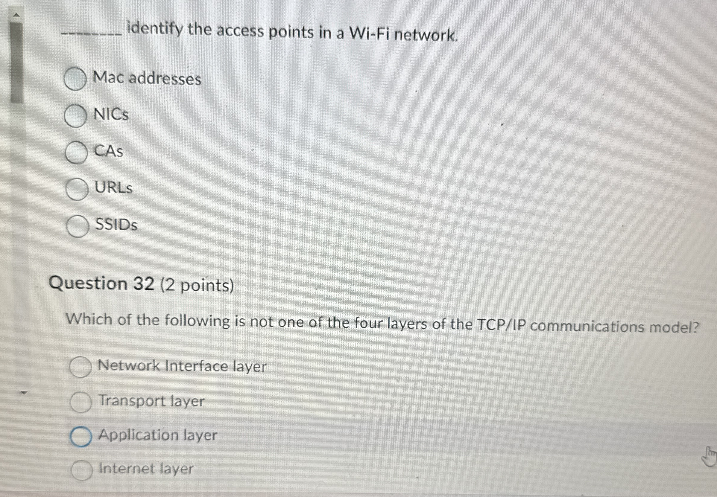q , identify the access points in a Wi - Fi