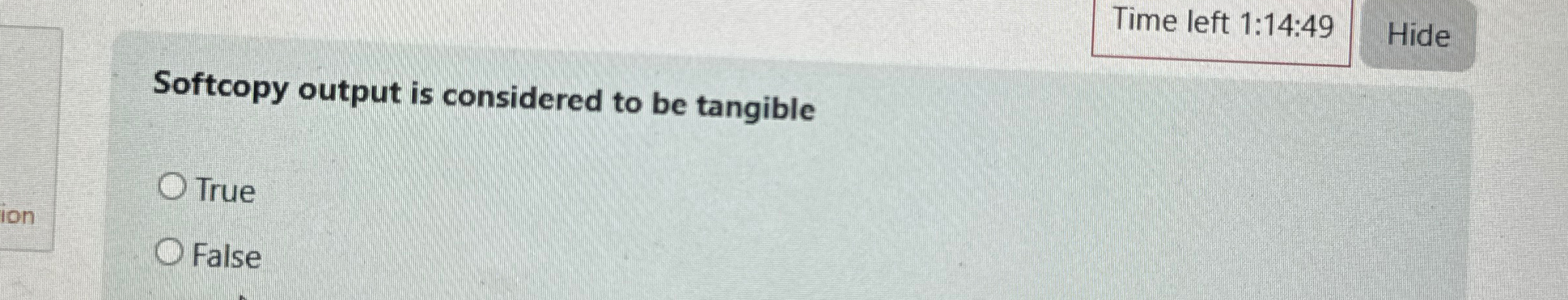 Time left 1 : 1 4 : 4 9 Softcopy output is