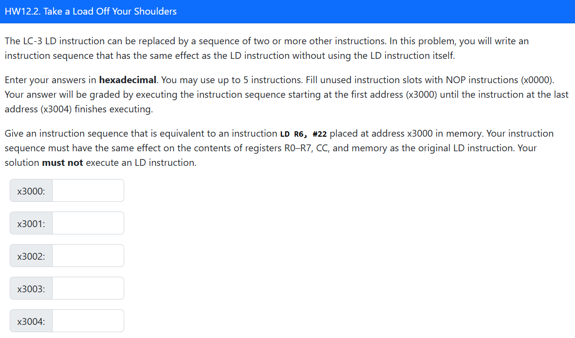 HW 1 2 . 2 . Take a Load Off Your Shoulders The