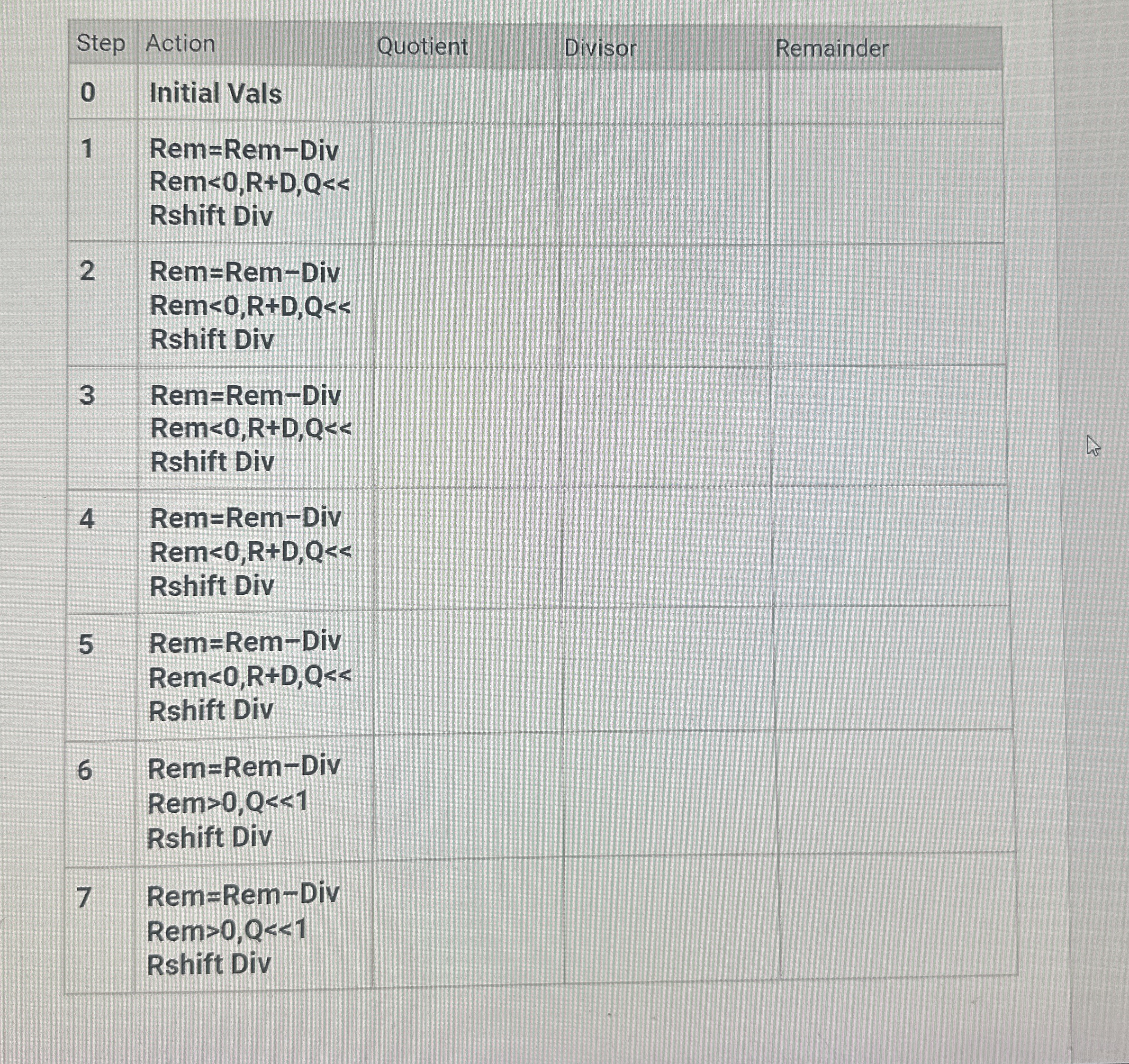 Using a table shown, calculate 6 0 divided by 1 7