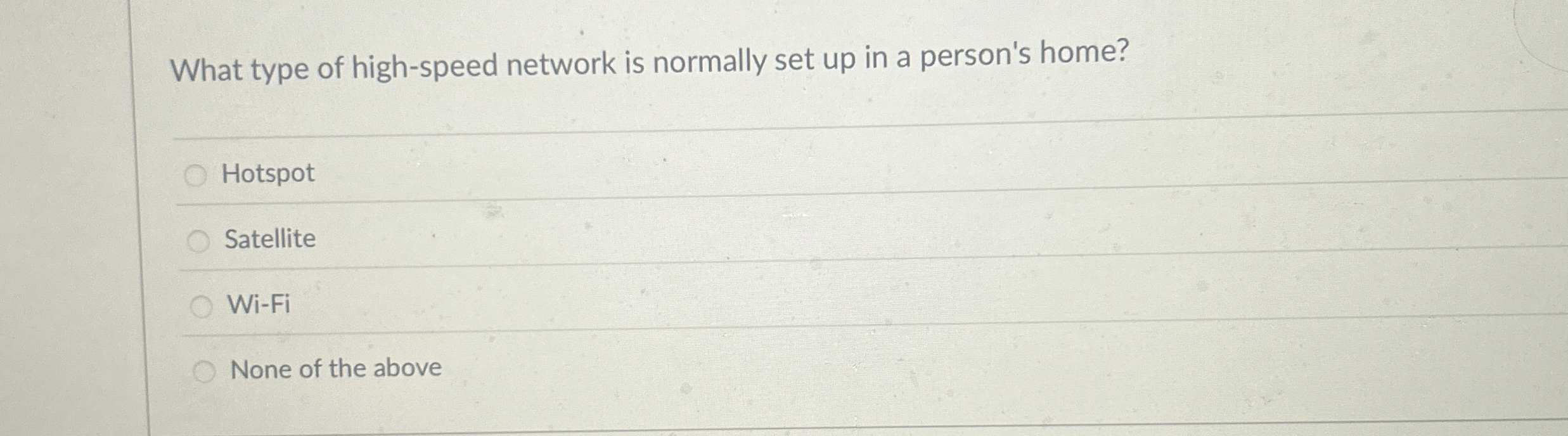 What type of high - speed network is normally set