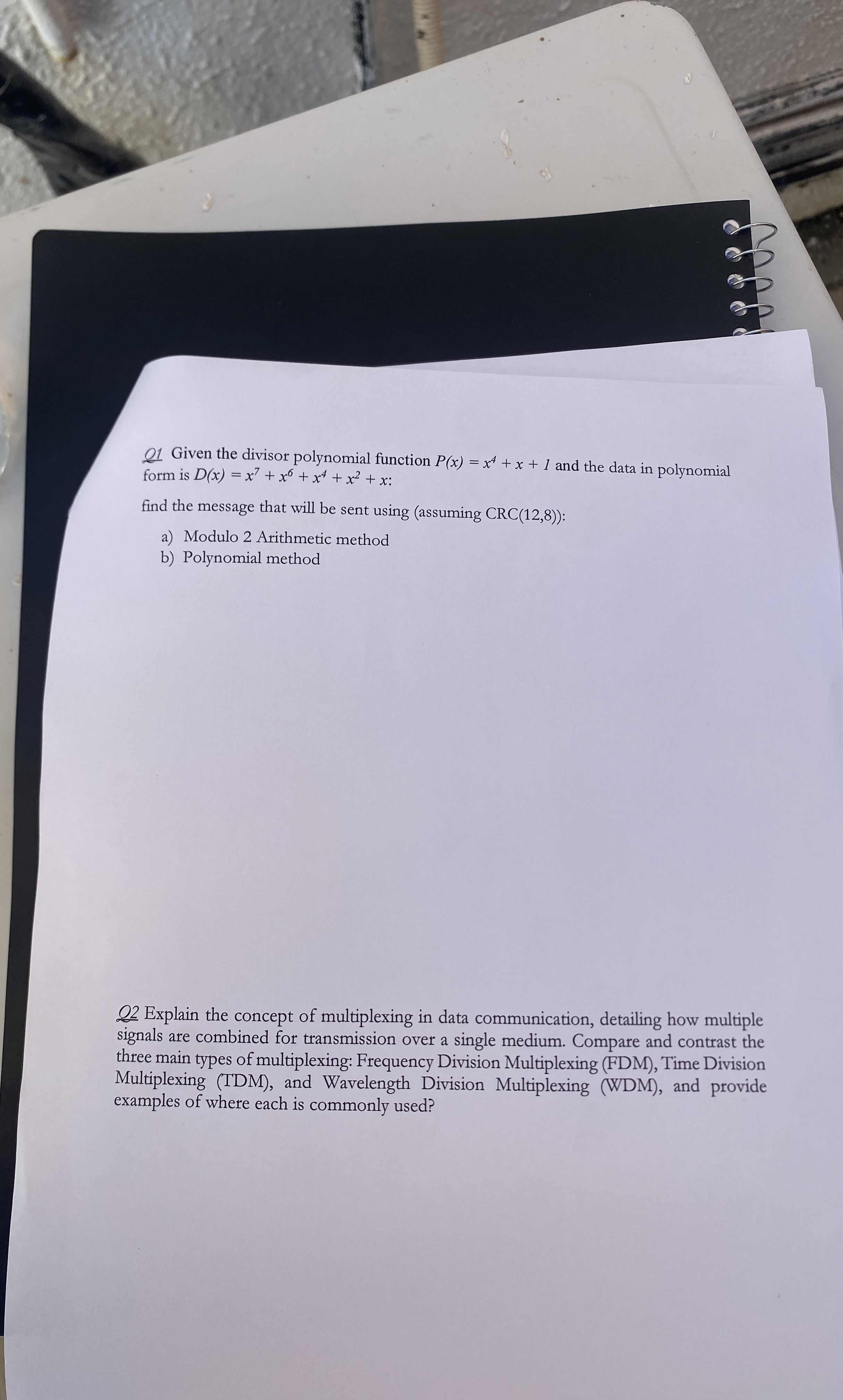 Q 1 Given the divisor polynomial function P ( x )