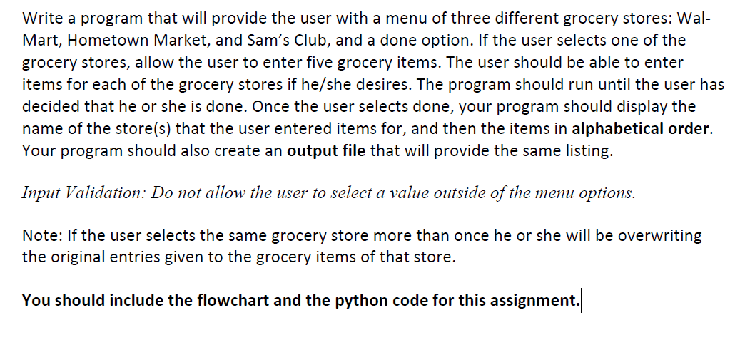 Write a program that will provide the user with a