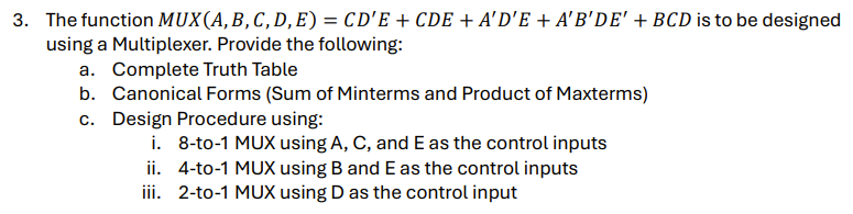 The function ? M U x ( A , B , C , D , E ) = C D