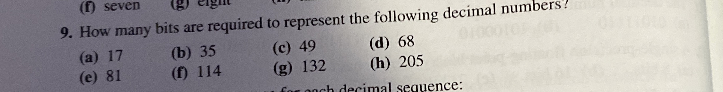 How many bits are required to represent the