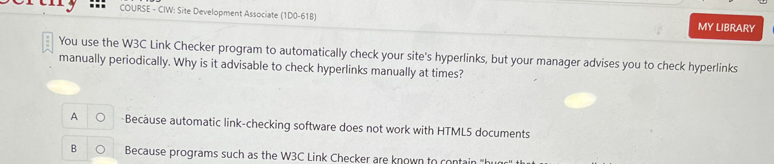 COURSE - CIW: Site Development Associate ( 1 D 0