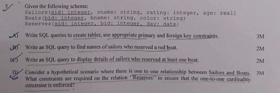 The question is related to mysql database. Given