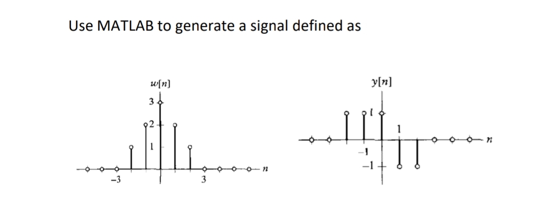 Use MATLAB to generate a signal defined as write