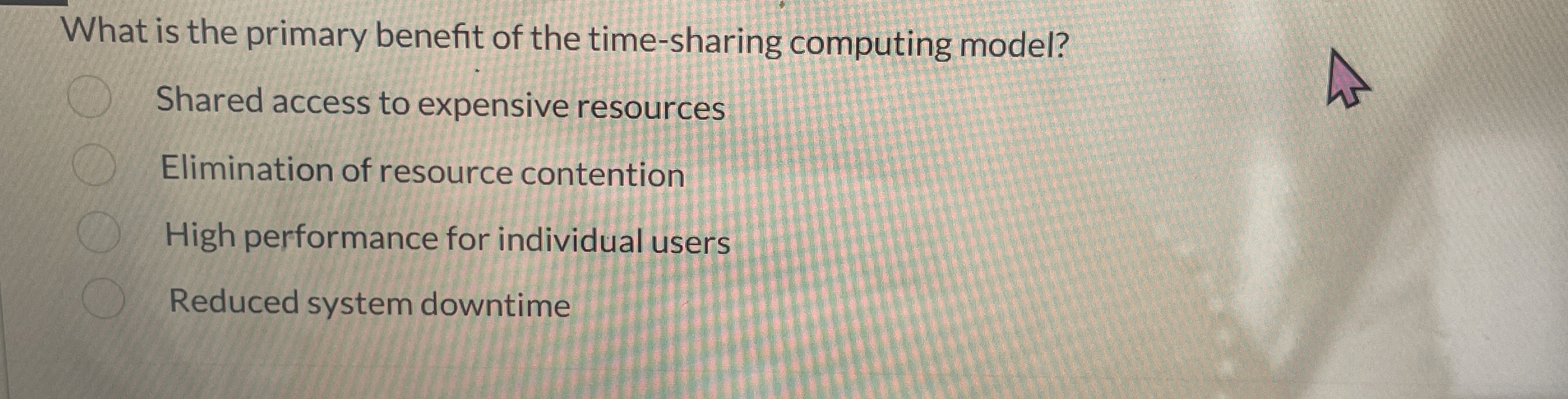 What is the primary benefit of the time - sharing