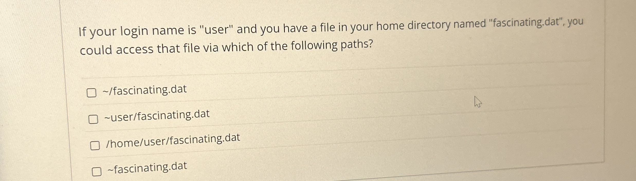 If your login name is "user" and you have a file