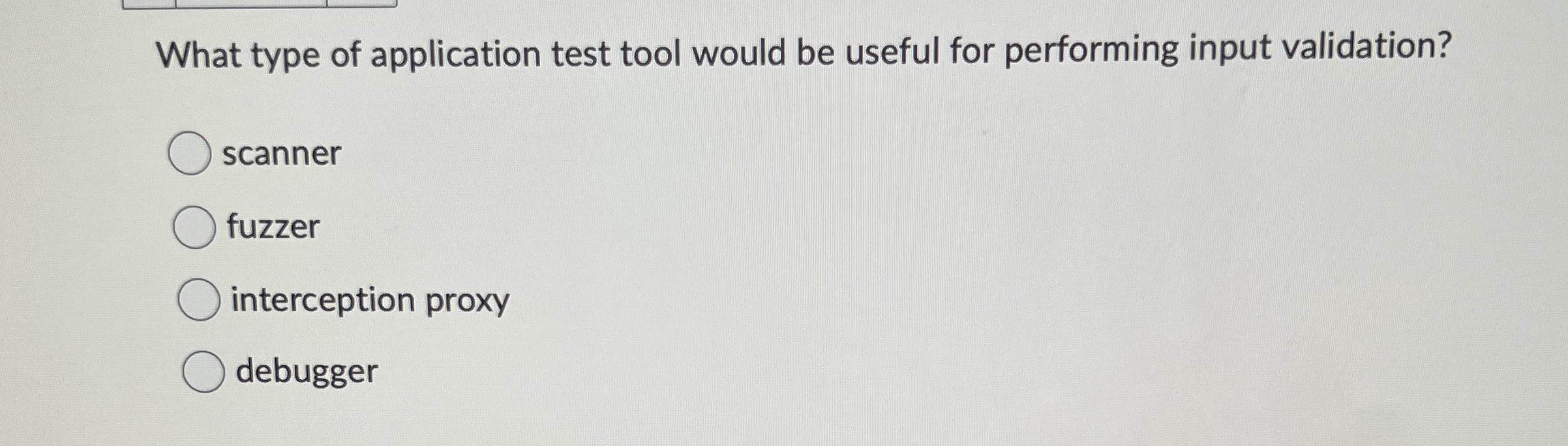 What type of application test tool would be