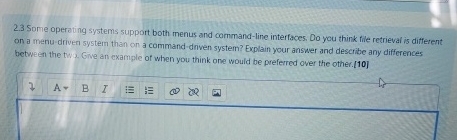 2 . 3 Some operating systems support both menus