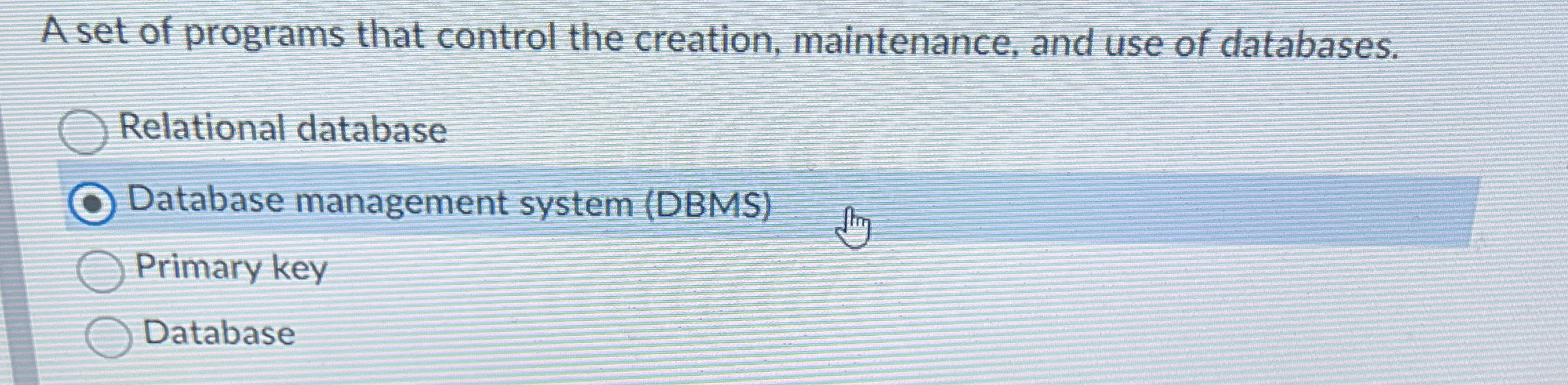 A set of programs that control the creation,