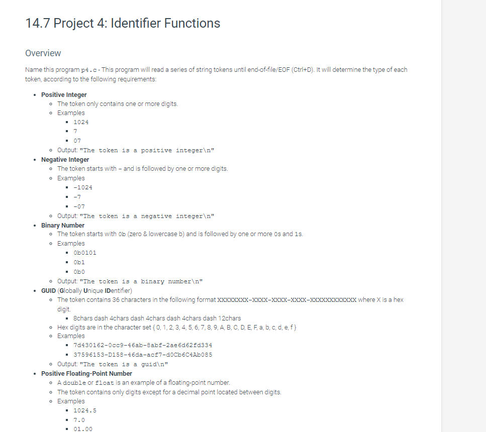 1 4 . 7 Project 4 : Identifier Functions Overview