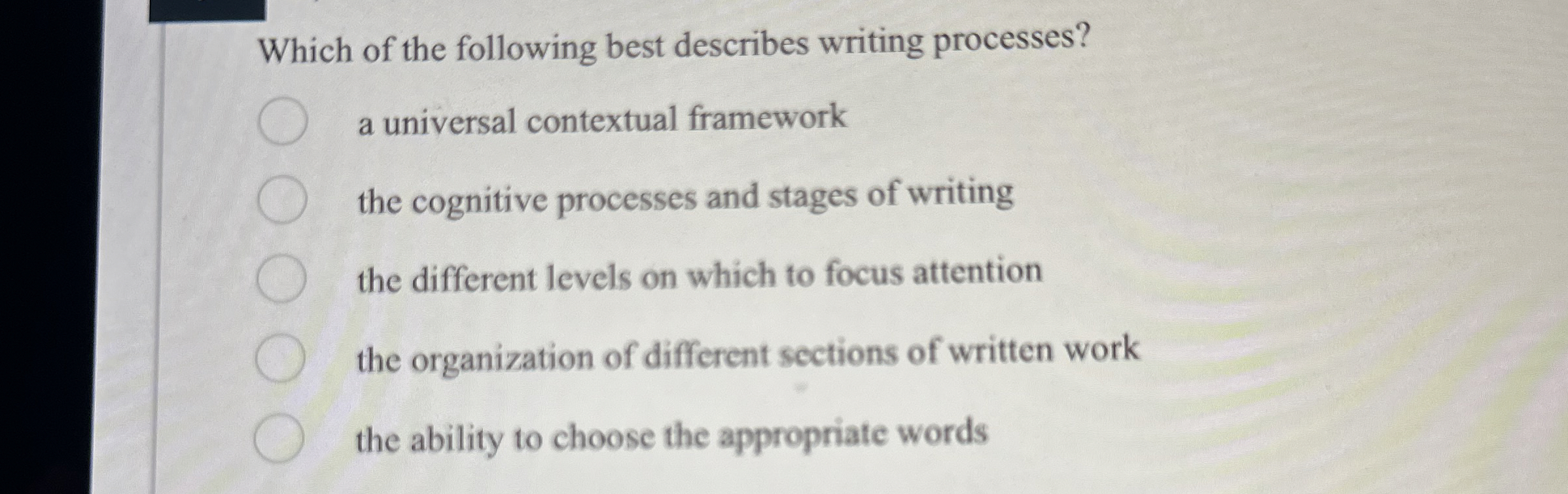 Which of the following best describes writing