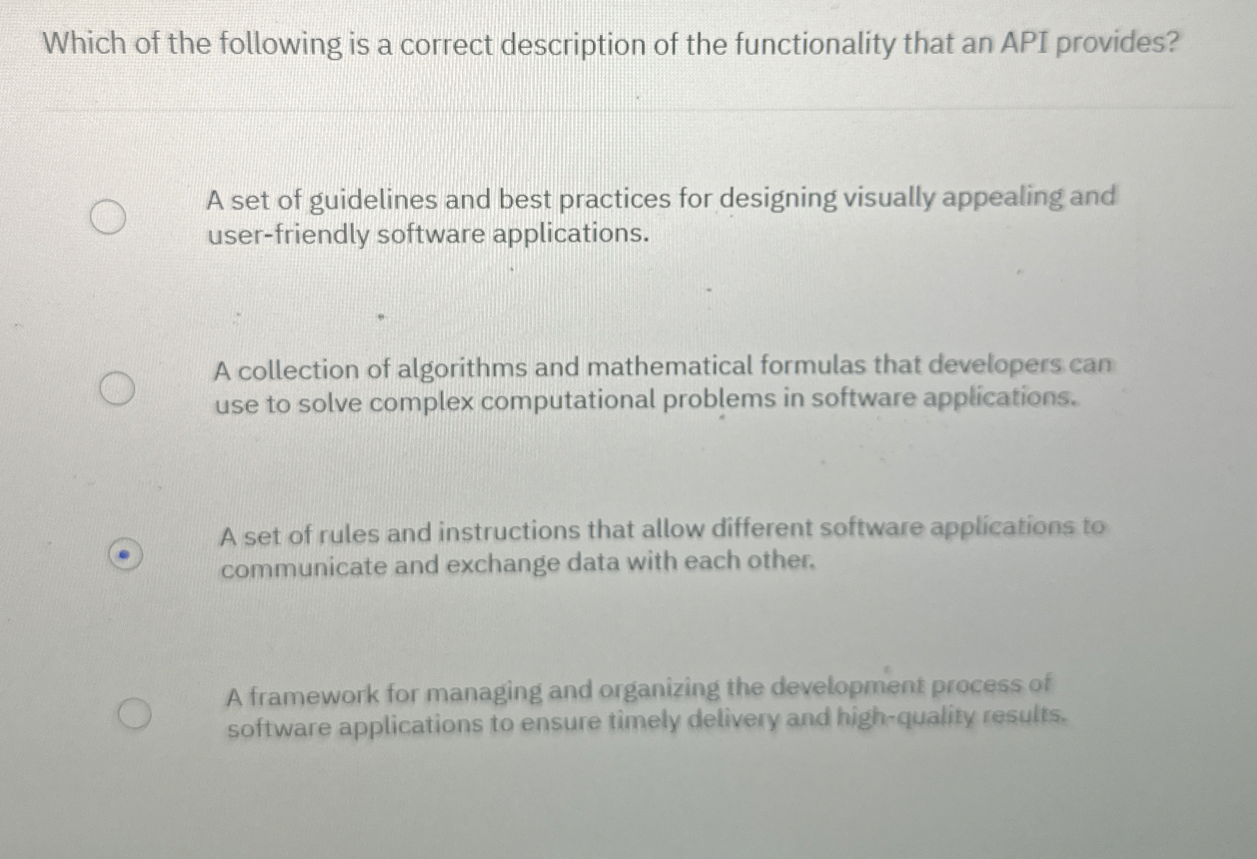 Which of the following is a correct description