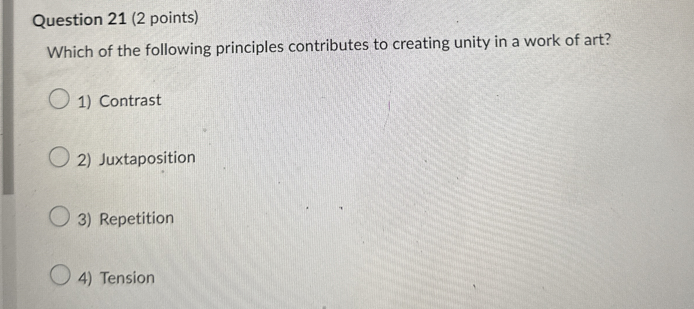 Question 2 1 ( 2 points ) Which of the following