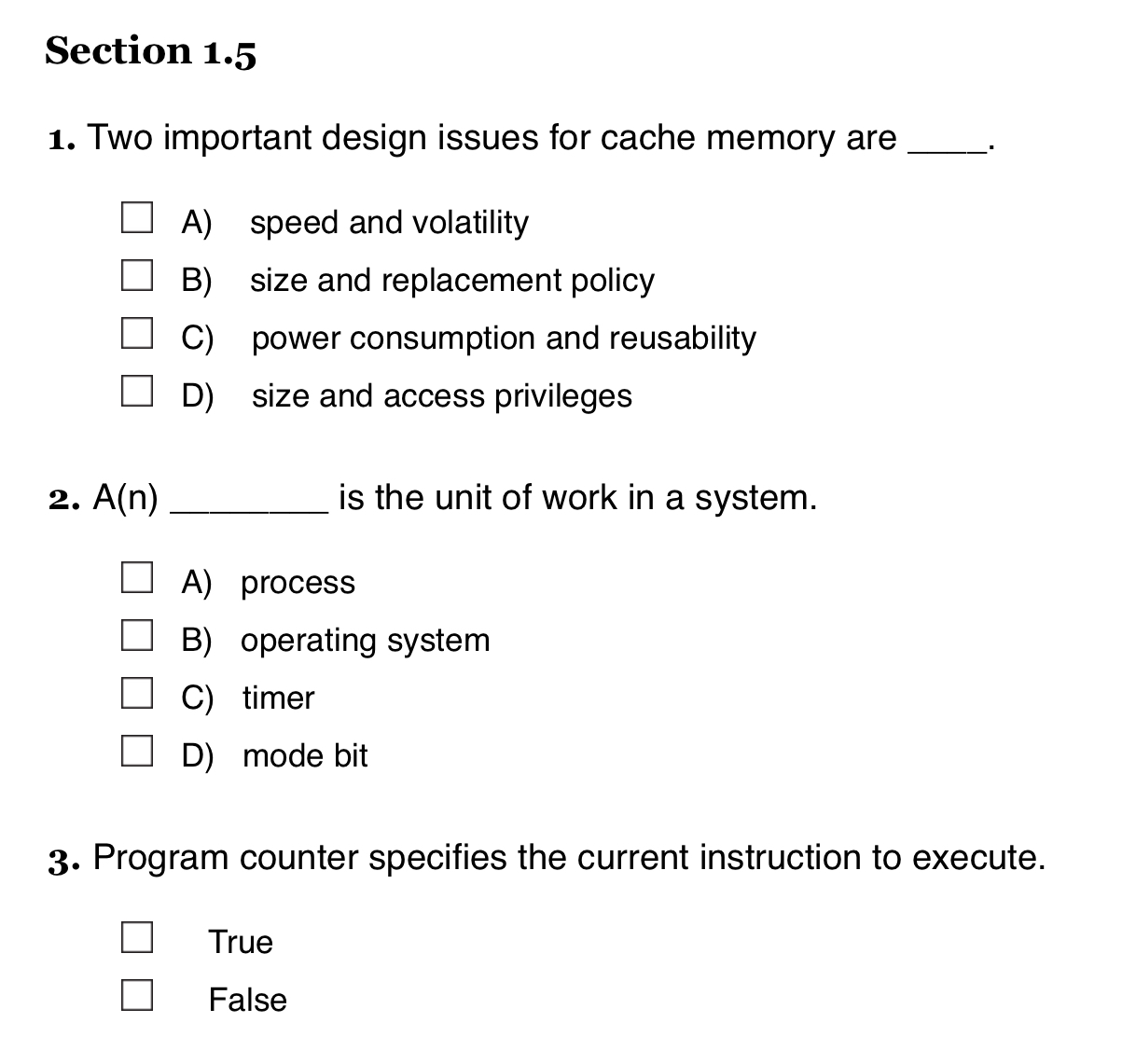 Section 1 . 5 Two important design issues for